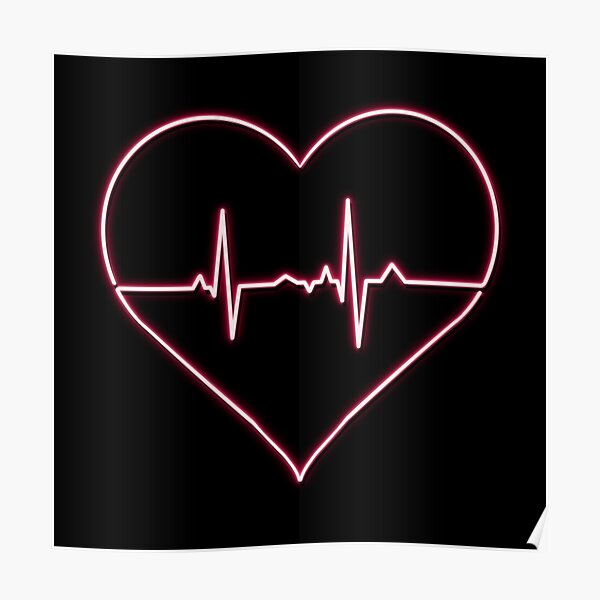 Neon Ekg Posters For Sale Redbubble