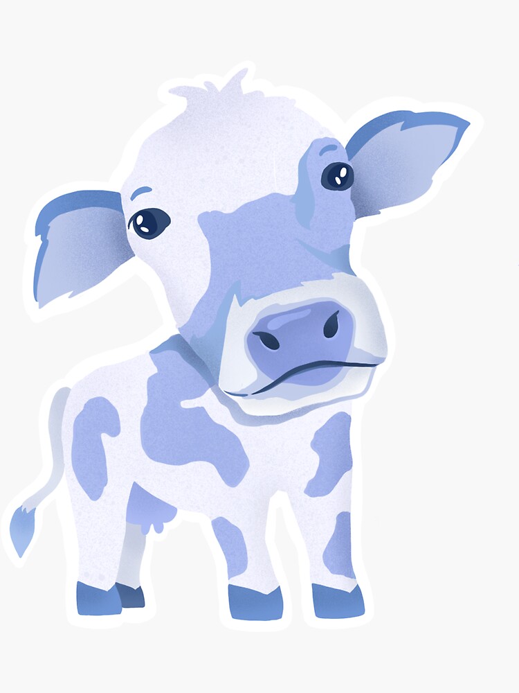 Blueberry Cow Sticker By Melanierose5801 Redbubble