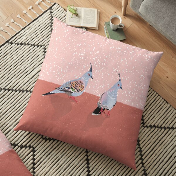 Crested Pigeon birds Floor Pillow