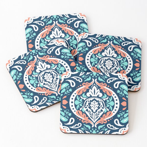 Item preview, Beatrice Damask Sea Foam designed and sold by oppositedge.