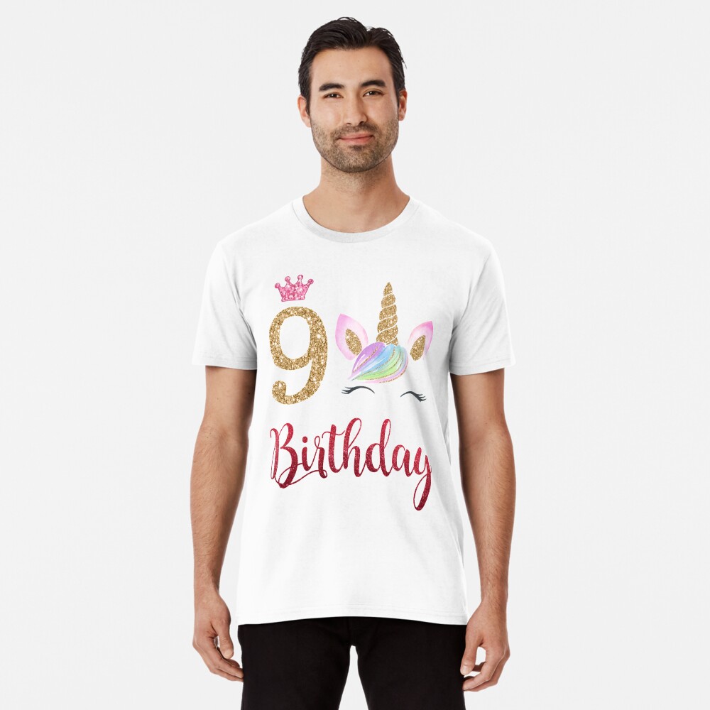 Funny Birthday Gift 9 year old Girl Dabbing' Men's Premium T-Shirt