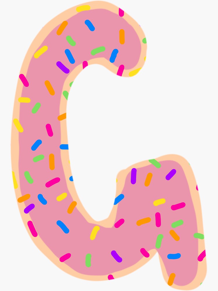 "Sprinkle Donut Letter G" Sticker by Royaaart Redbubble
