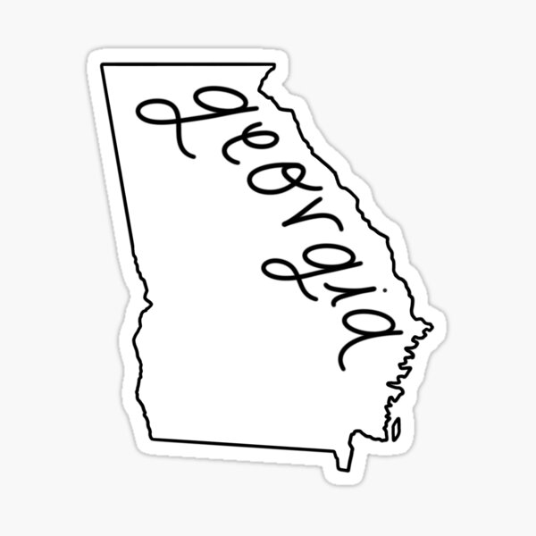 Georgia State Outline Sticker For Sale By Marysmith6872 Redbubble 