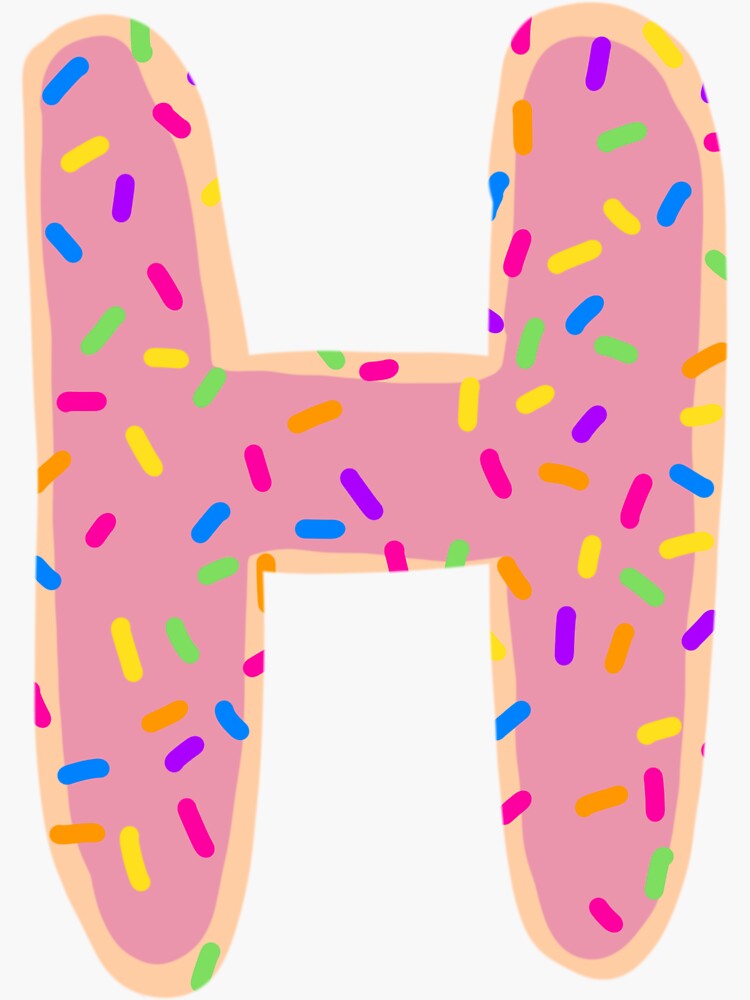 "Sprinkle Donut Letter H" Sticker for Sale by Royaaart Redbubble