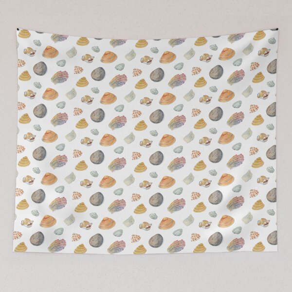 Item preview, Seashells and rocks beach finds watercolor designed and sold by Zoya Makarova.