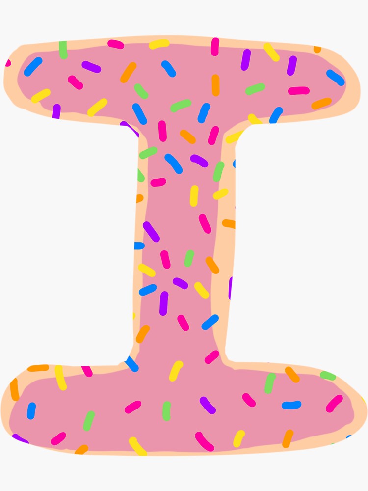 "Sprinkle Donut Letter I" Sticker by Royaaart Redbubble