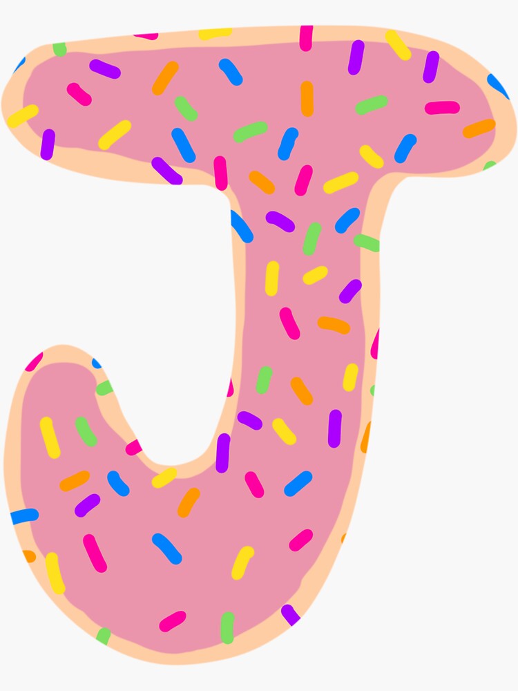 "Sprinkle Donut Letter J" Sticker by Royaaart Redbubble