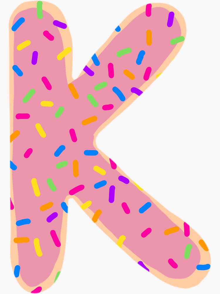 "Sprinkle Donut Letter K" Sticker for Sale by Royaaart Redbubble