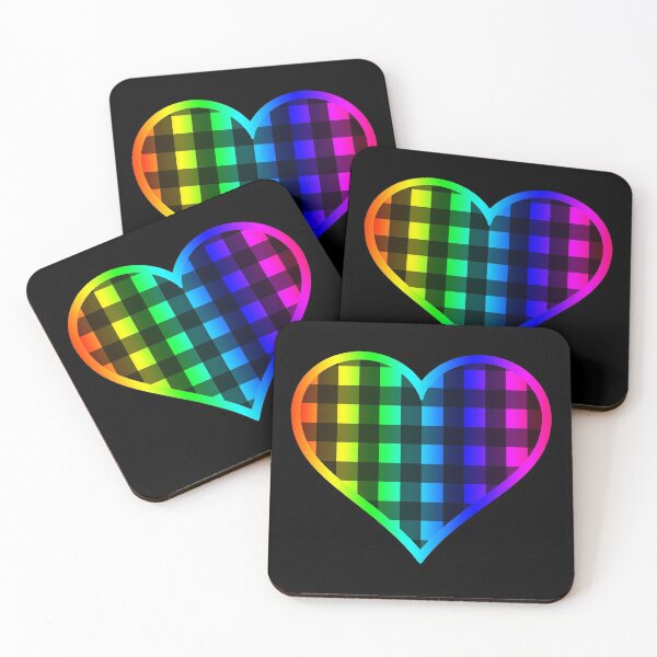 Item preview, Double Rainbow and Black Buffalo Plaid Heart designed and sold by Bumblefuzzies.
