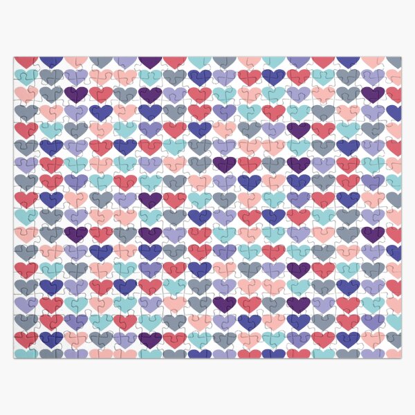Hearts Art Deco Jigsaw Puzzle