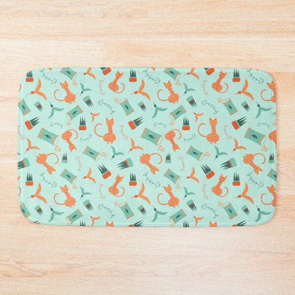 Item preview, Cat and Their Favorite Things, Tossed Print designed and sold by tuesdaytextiles.