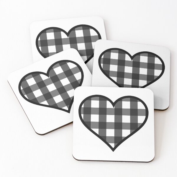 Item preview, White and Black Buffalo Plaid Heart designed and sold by Bumblefuzzies.