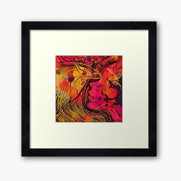 Firebird Eagle Woman Framed Art Print