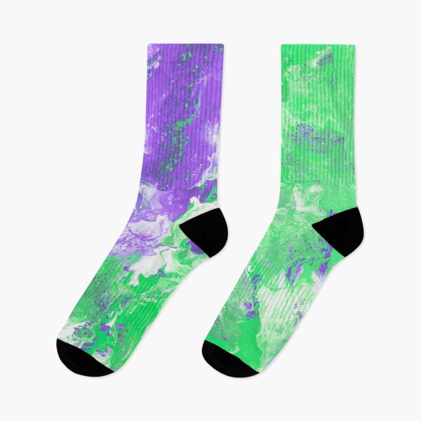 Item preview,  beautiful colorful multi color liquid watercolor painting in purple and green designed and sold by Noahlaz.
