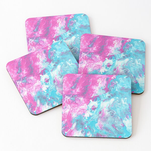 Item preview, hermosa colorida acuarela líquida multicolor en rosa y azul tropical designed and sold by Noahlaz.