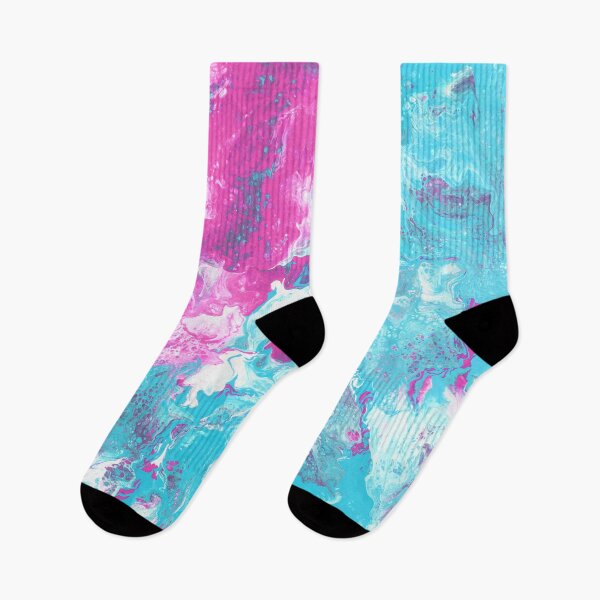 Item preview, beautiful colorful multi color liquid watercolor painting in Pink and tropical blue designed and sold by Noahlaz.