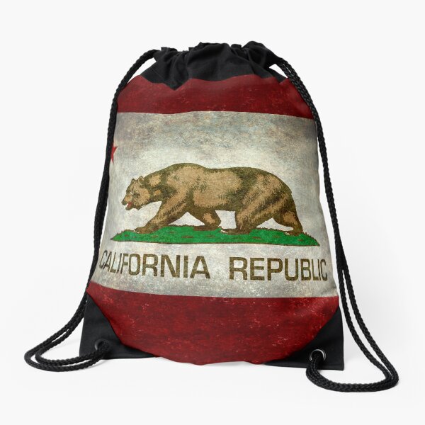 Drapeau d'état de la République de Californie - Version rétro vintage Sac à cordon