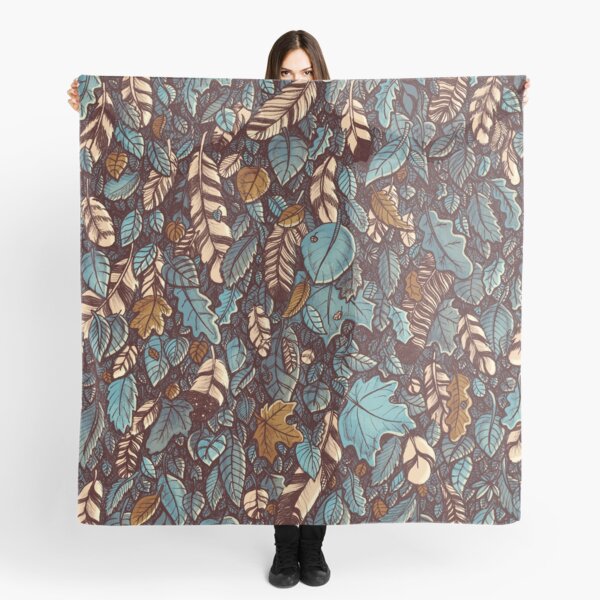 Leaves color blue Scarf