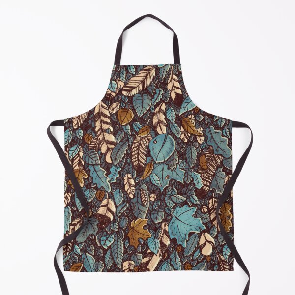 Leaves color blue Apron