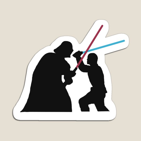 Vista previa del artículo con la obra «Darth Vader y Luke batalla», diseñado y vendido por agrabahstudios.
