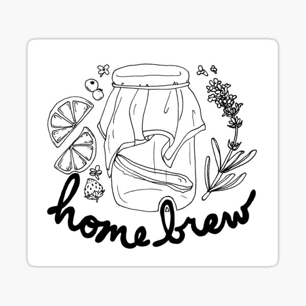 homebrew kombucha illustration Sticker
