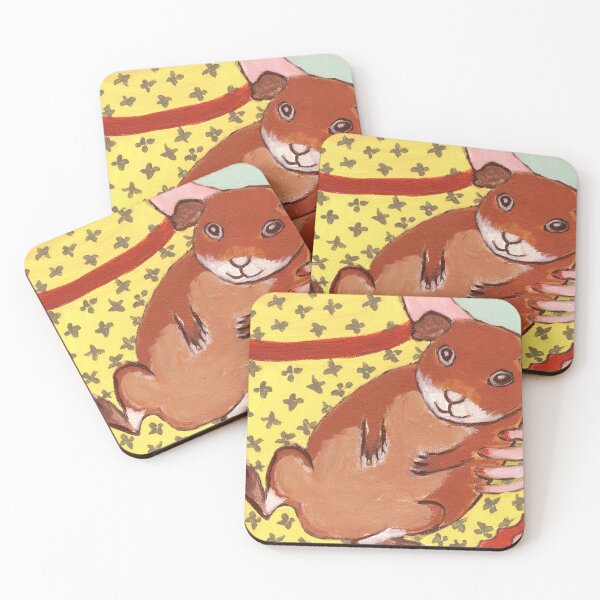 Aperçu de l'œuvre Cochon d'Inde : Cuddle Me-Agouti Cavy ~ Pop Art ~ Peinture originale ~ LilyKoArt créée et vendue par Spinning Plates 360.