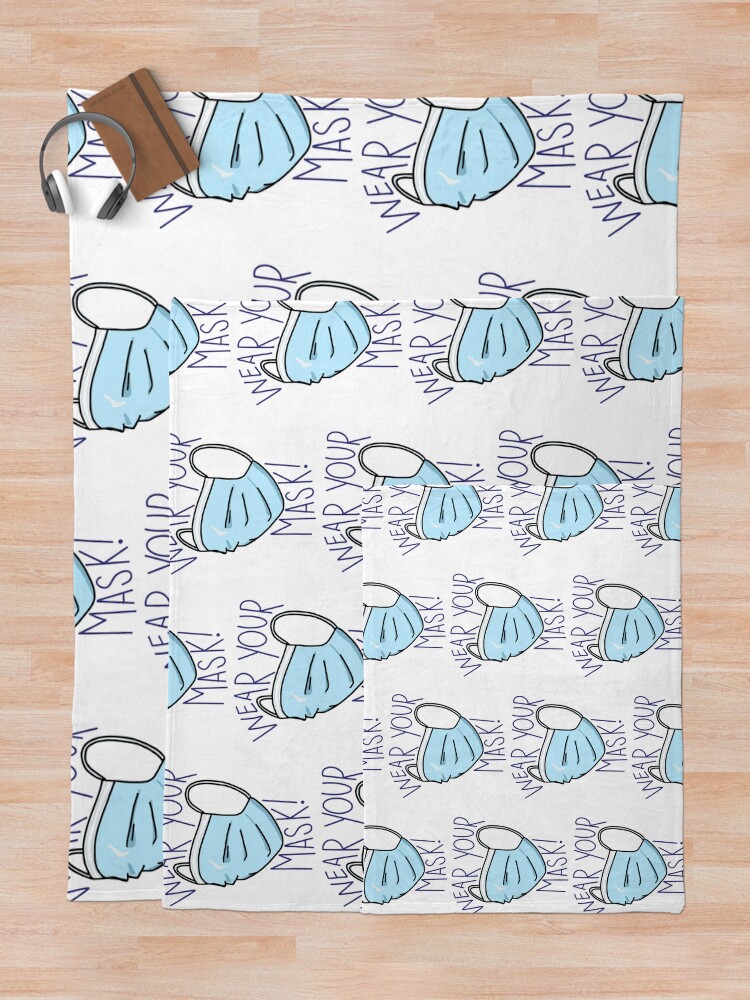 Thumbnail 5 of 6, Throw Blanket, wear your mask designed and sold by Reyaaa.