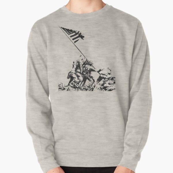 WWII Flag Raising on Iwo Jima Pullover Sweatshirt
