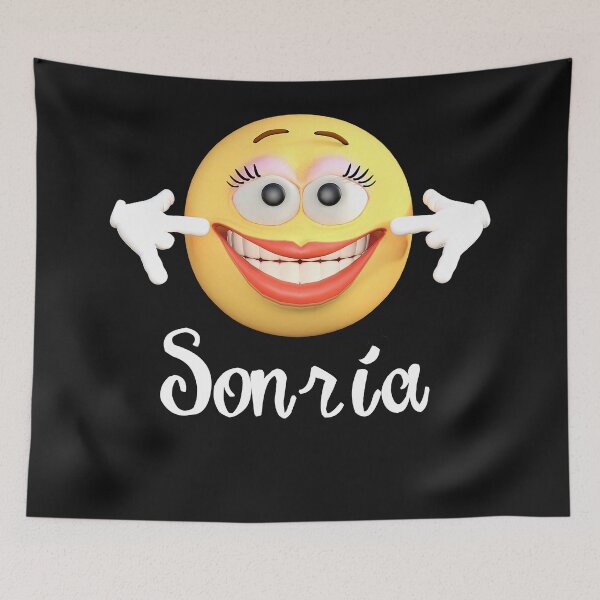 Item preview, Sonrie Sonrisa Emoji Español Mascarilla designed and sold by hispanicworld.
