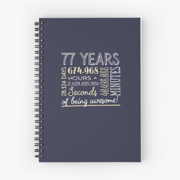 Item preview, 77th Birthday Gifts - 77 Years of being Awesome in Hours & Seconds designed and sold by betternotes.