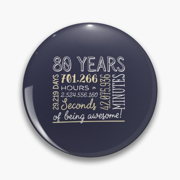 Item preview, 80th Birthday Gifts - 80 Years of being Awesome in Hours & Seconds designed and sold by betternotes.