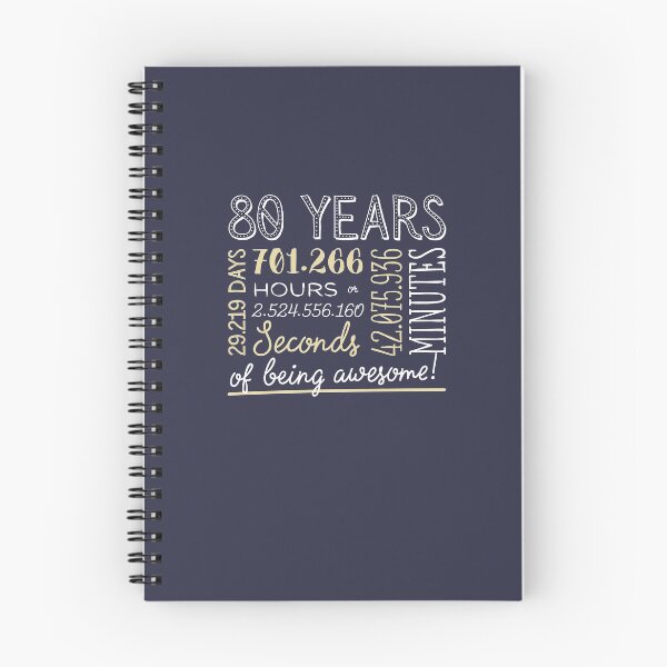 Item preview, 80th Birthday Gifts - 80 Years of being Awesome in Hours & Seconds designed and sold by betternotes.