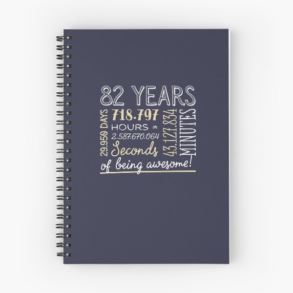 Item preview, 82nd Birthday Gifts - 82 Years of being Awesome in Hours & Seconds designed and sold by betternotes.