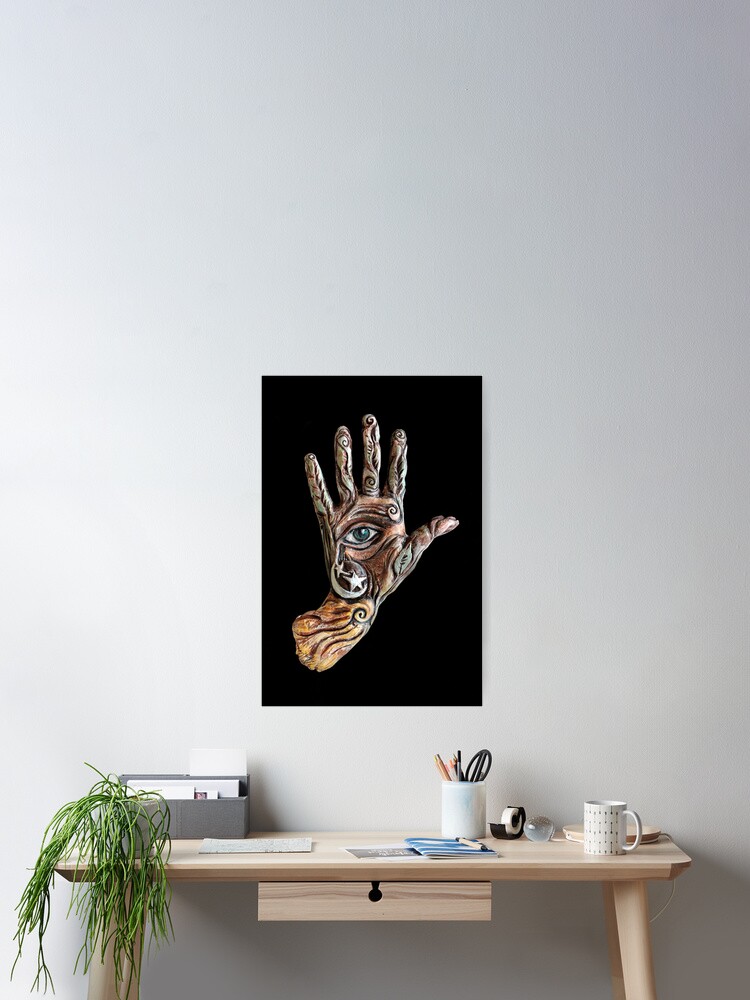 Thumbnail 2 of 3, Poster, Ludic _ hamsa mudra designed and sold by MonaShiber.