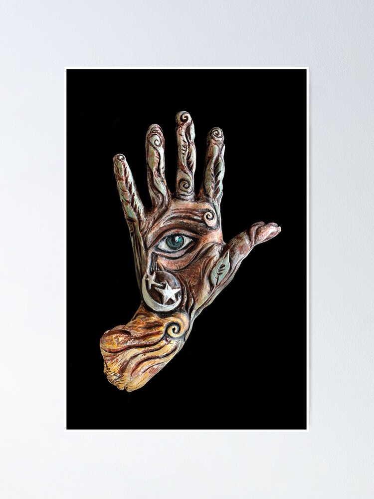 Thumbnail 1 of 3, Poster, Ludic _ hamsa mudra designed and sold by MonaShiber.