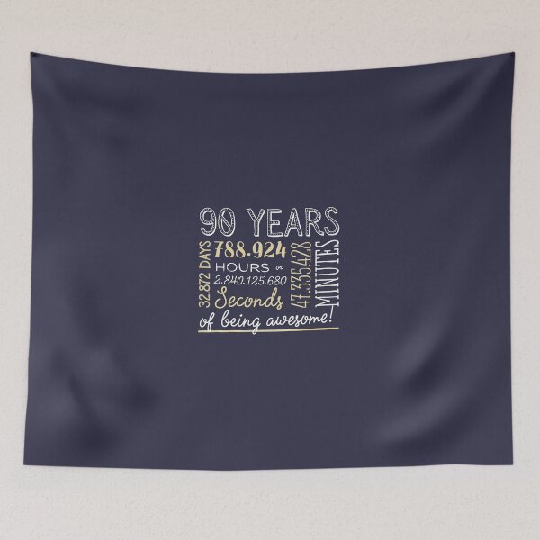 Item preview, 90th Birthday Gifts - 90 Years of being Awesome in Hours & Seconds designed and sold by betternotes.