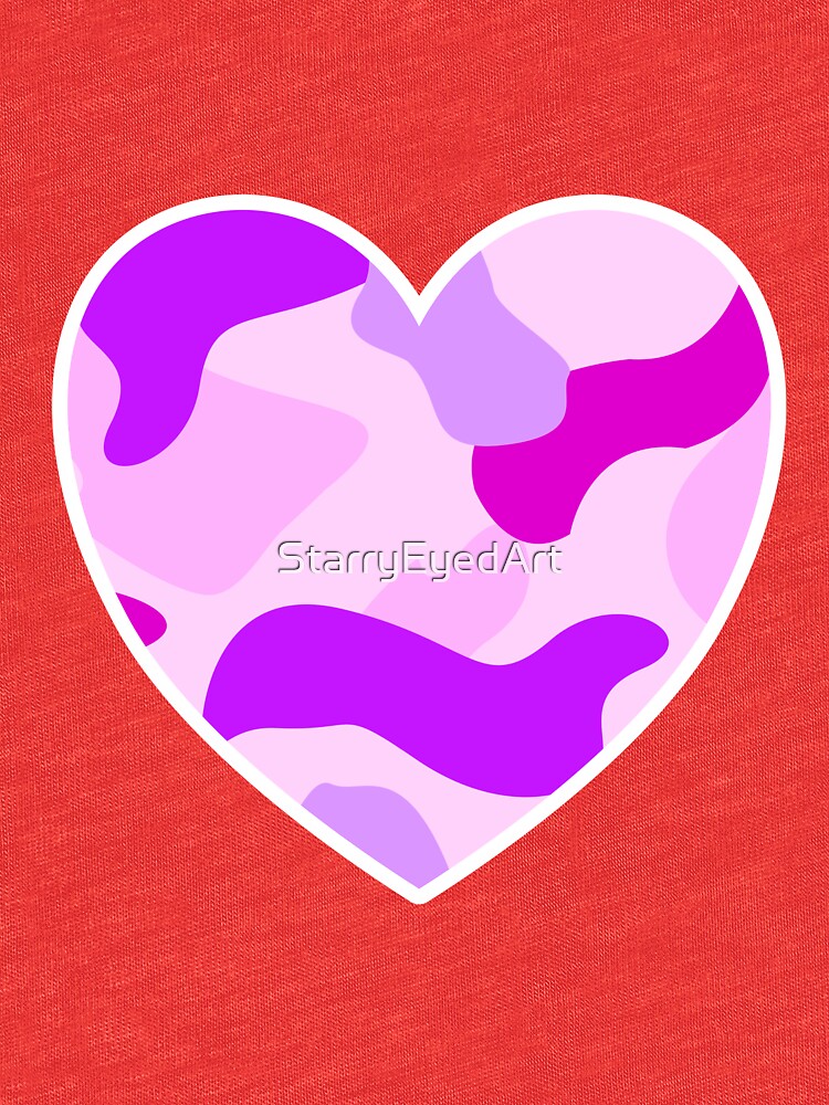 "Pink and Purple Camo Heart Sticker Camouflage Pattern Design" Tshirt by StarryEyedArt Redbubble
