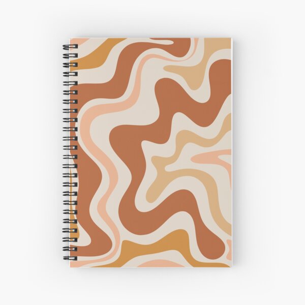 Liquid Swirl Retro Modern Abstract in Earth Tones Spiral Notebook