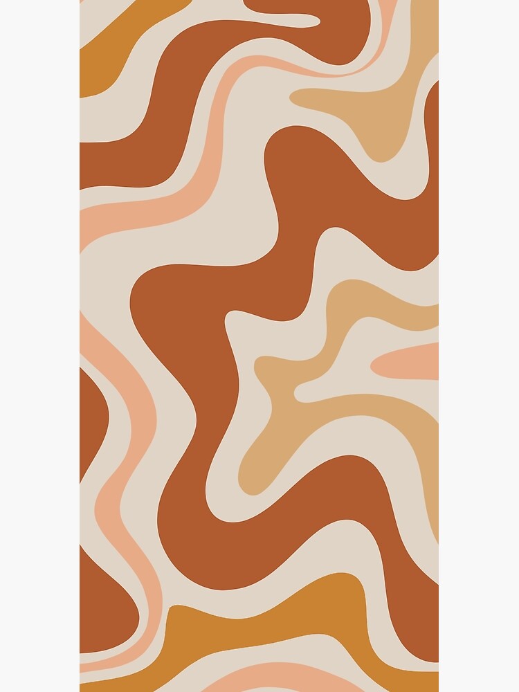 Liquid Swirl Retro Modern Abstract in Earth Tones by kierkegaard