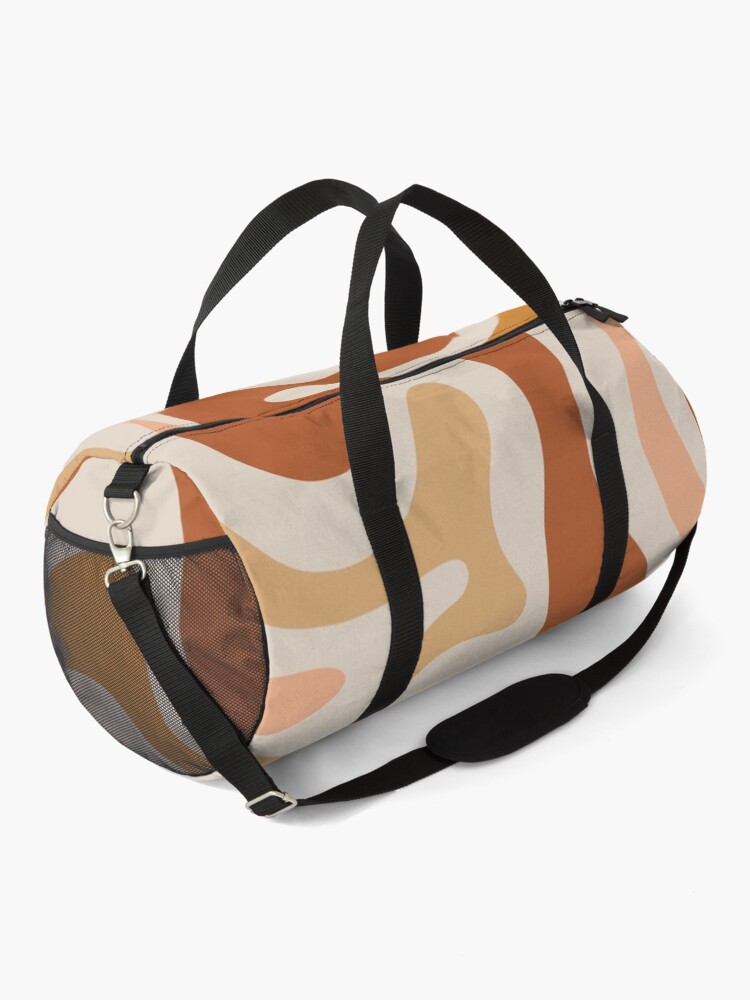 Alternate view of Liquid Swirl Retro Modern Abstract in Earth Tones Duffle Bag