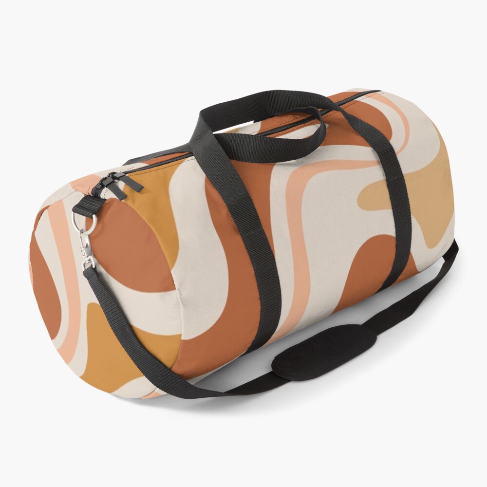 Liquid Swirl Retro Modern Abstract in Earth Tones Duffle Bag