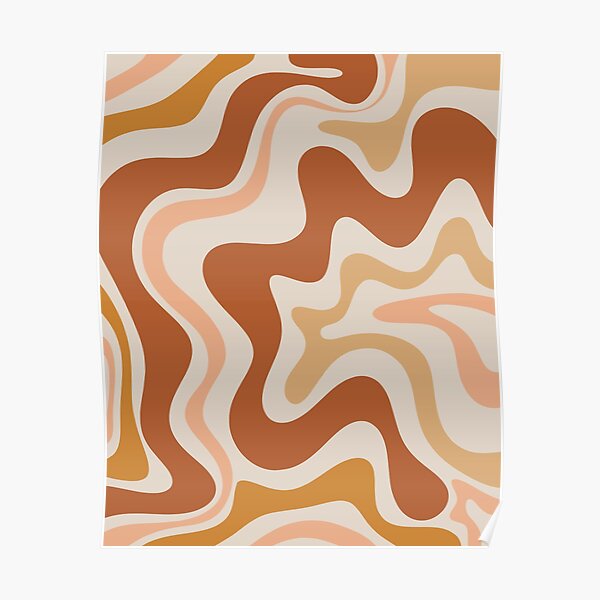 "Liquid Swirl Retro Modern Abstract In Earth Tones " Poster For Sale By ...