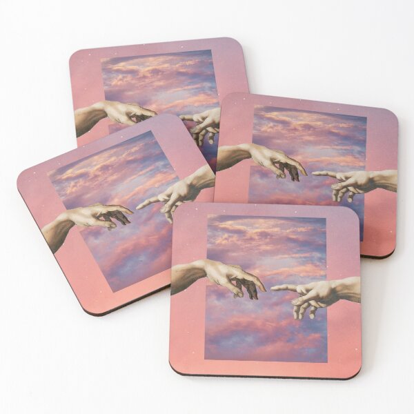 Item preview, sunset michelangelo hands art aesthetic phone case clouds painting designed and sold by kaledabean.