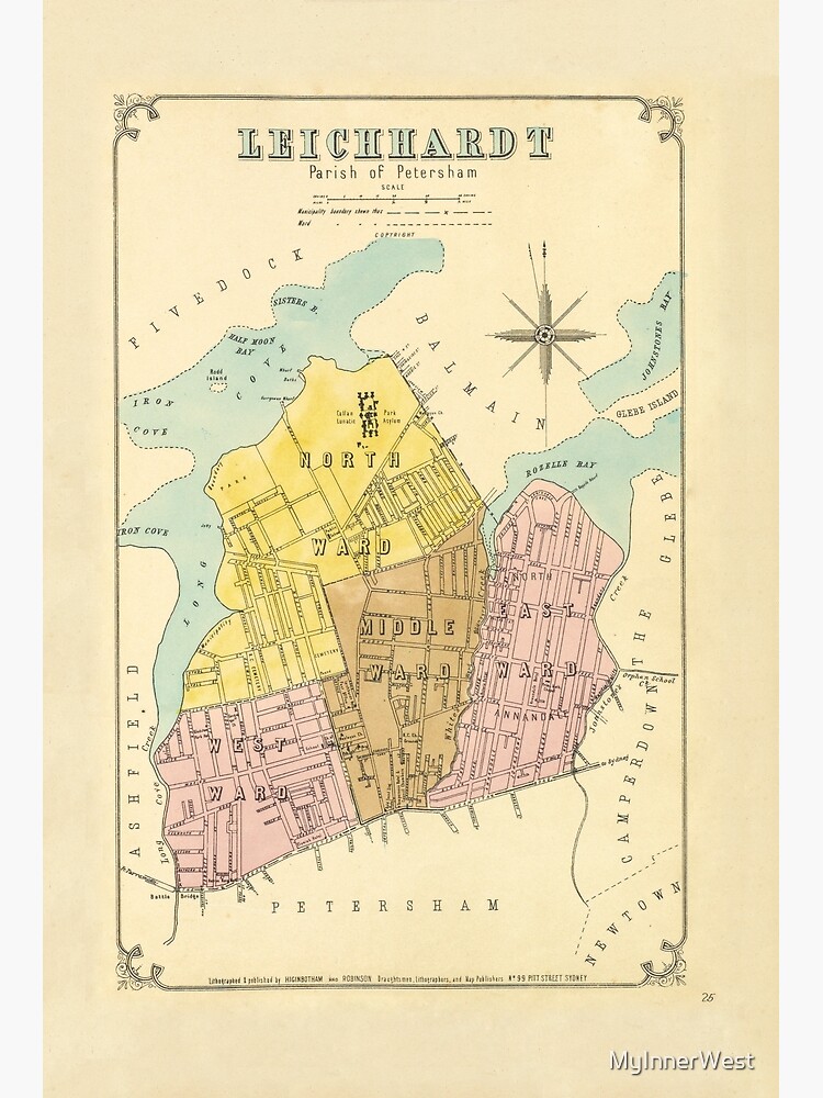 Disover Leichhardt (Parish of Petersham 1899) – My Inner West Address Map Premium Matte Vertical Poster