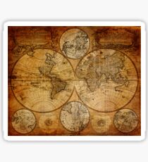 Old vintage world's map Sticker
