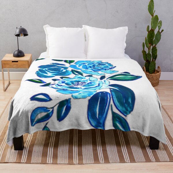Artikelvorschau, blaue Rosen Aquarellaufkleber entworfen und verkauft von moon-drunk.