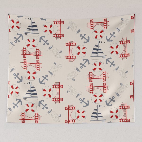 Item preview, Golde Gate Bridge Collage  designed and sold by tuesdaytextiles.