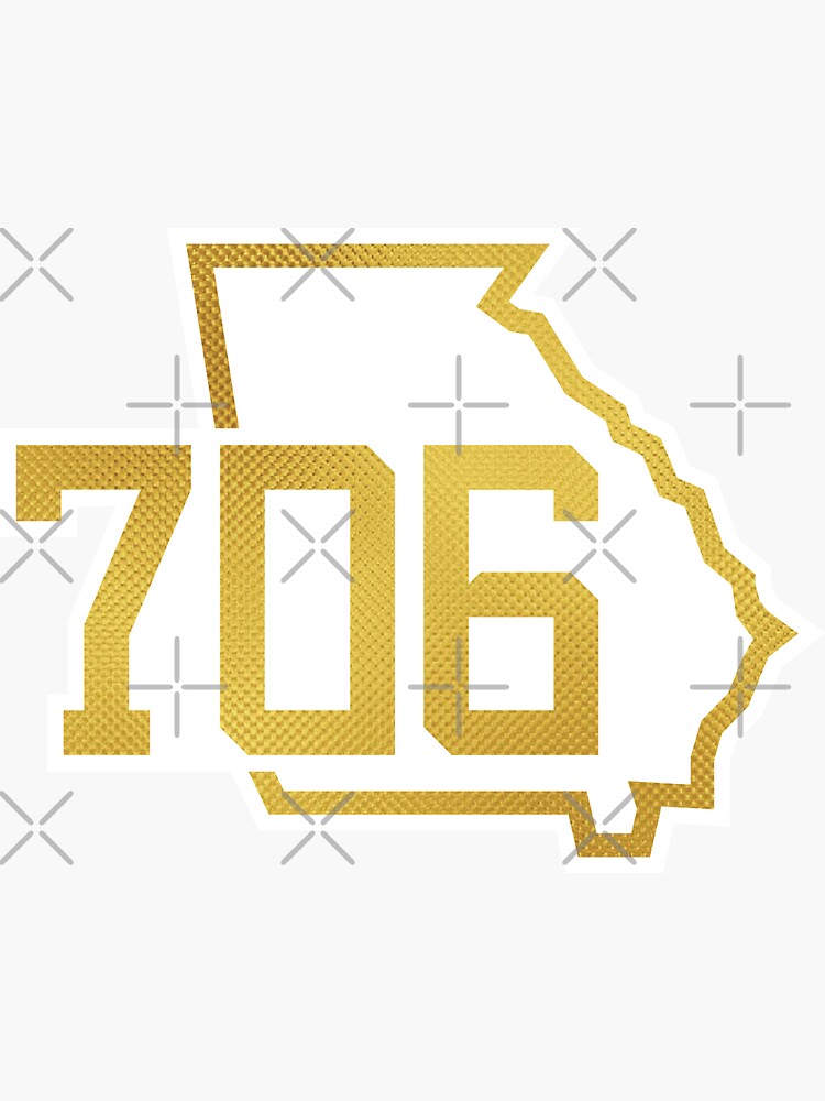 georgia-706-area-code-in-gold-sticker-for-sale-by-sleepylab-redbubble