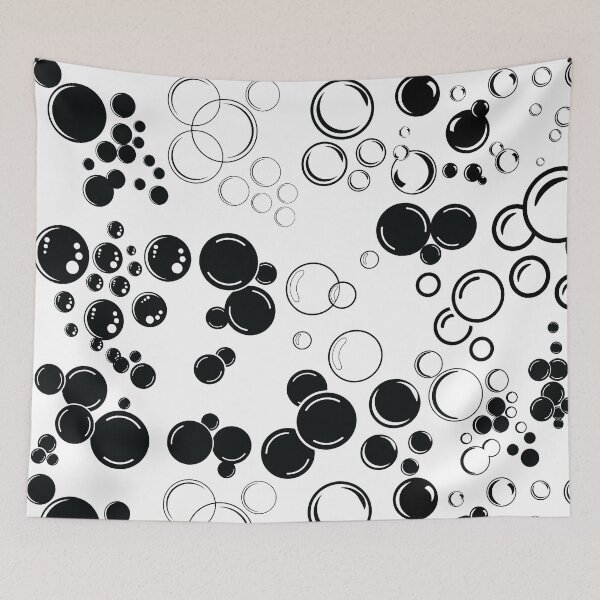 Item preview, Bubbles Black & White Pattern designed and sold by lusterhills.