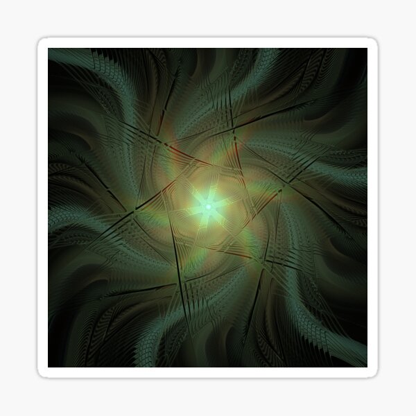 Radiant Wavy Star Intense Fractal Artwork Sticker